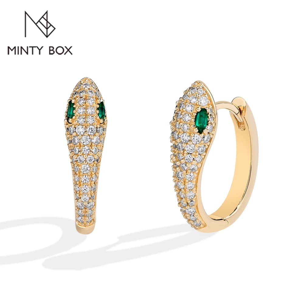 MINTYBOX Snake Hoop Lab Orecchino di diamanti S925 Sterling Silver Moissanite Orecchini pendenti per le donne Gioielleria raffinata Regalo di compleanno