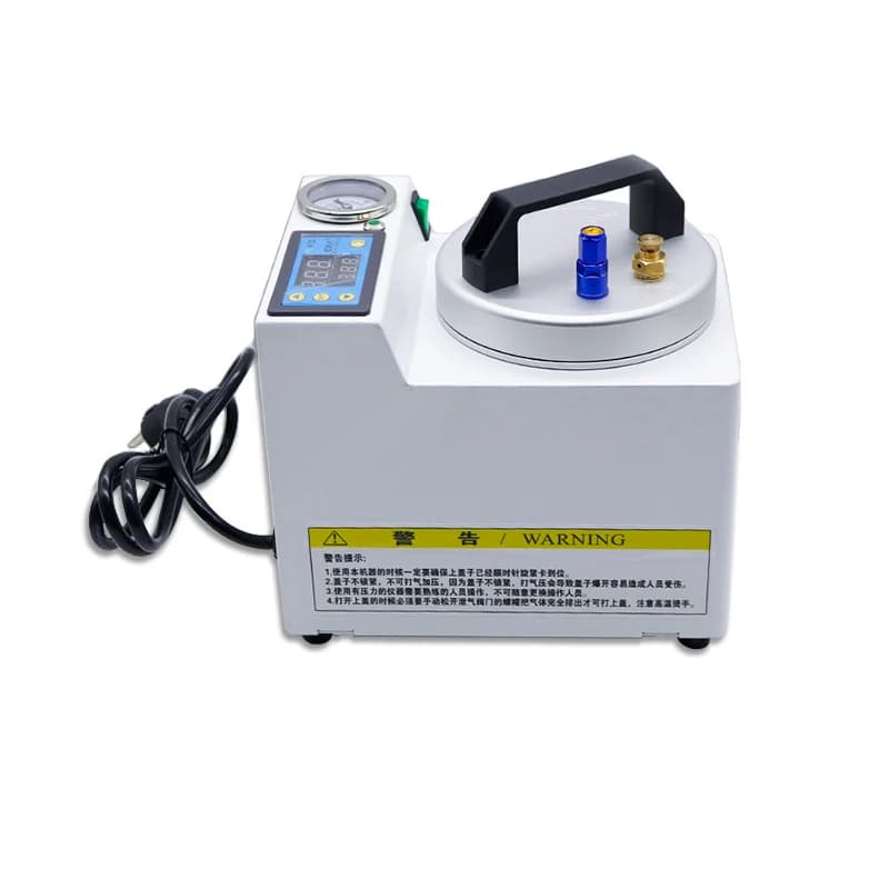 Portable polymerizing machine for pressure polymerization for dental laboratory polymerization with digital display