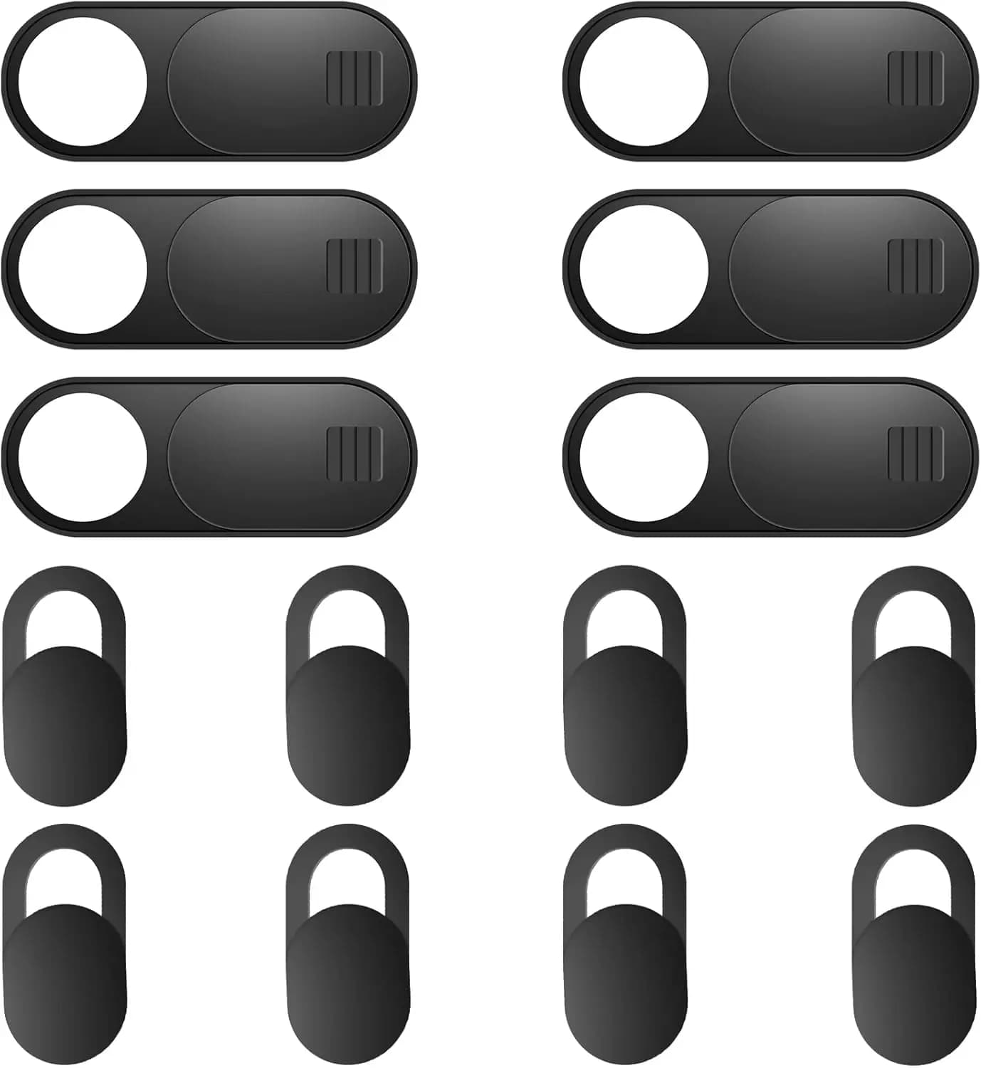 Confezione da 14 Copri Webcam Ultra-Sottili Scorrevoli per Laptop, Desktop, MacBook, iPad, Telefono, Protezione della Privacy (Nero)