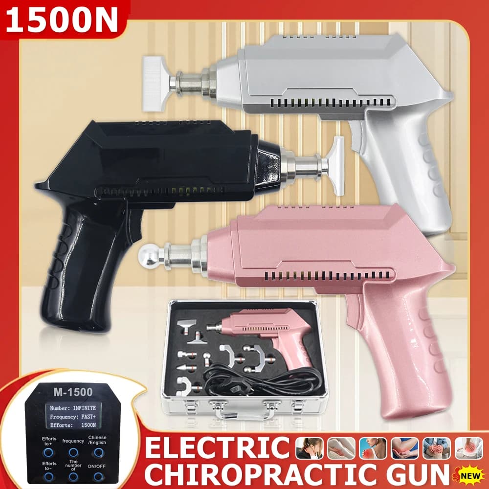 Pistola Elettrica per Correzione Spinale, Strumento Regolabile per Impulsi alla Colonna Vertebrale, Massaggiatore Cervicale 1500N, Strumenti Chiropratici per Regolazione, Offerta Speciale