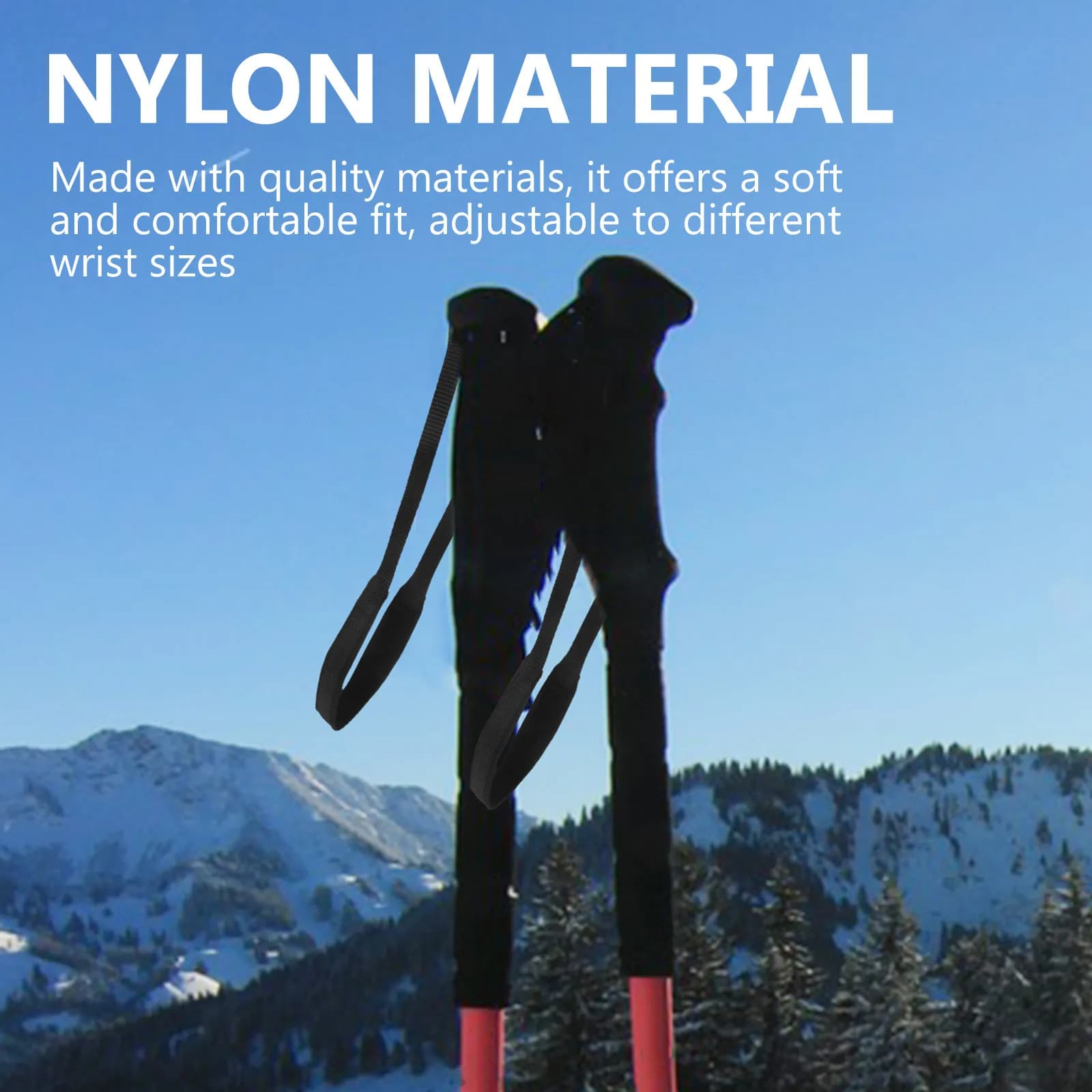 Ski Stick Wristband Trekking Pole Strap Adjustable Comfortable Supportive Band for Canes Walking Sticks Outdoor Activities
