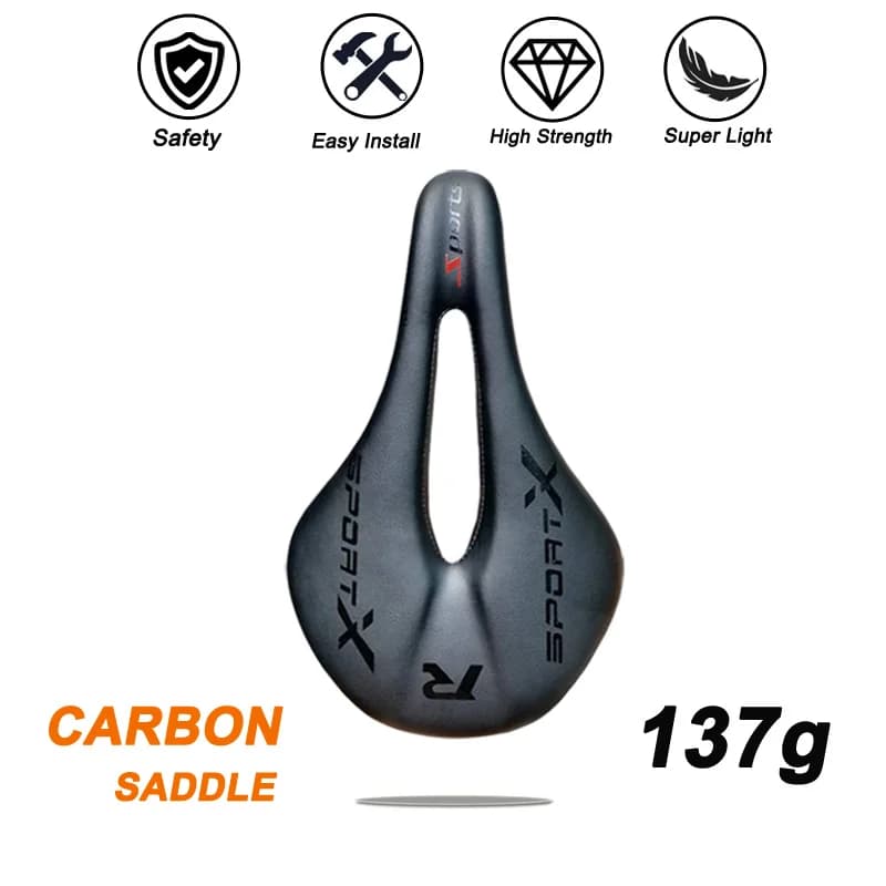 RDS Sella per bici da strada ultraleggera in fibra piena di carbonio 155mm/143mm Sella per bicicletta in carbonio Mtb 138G Parti di ciclismo