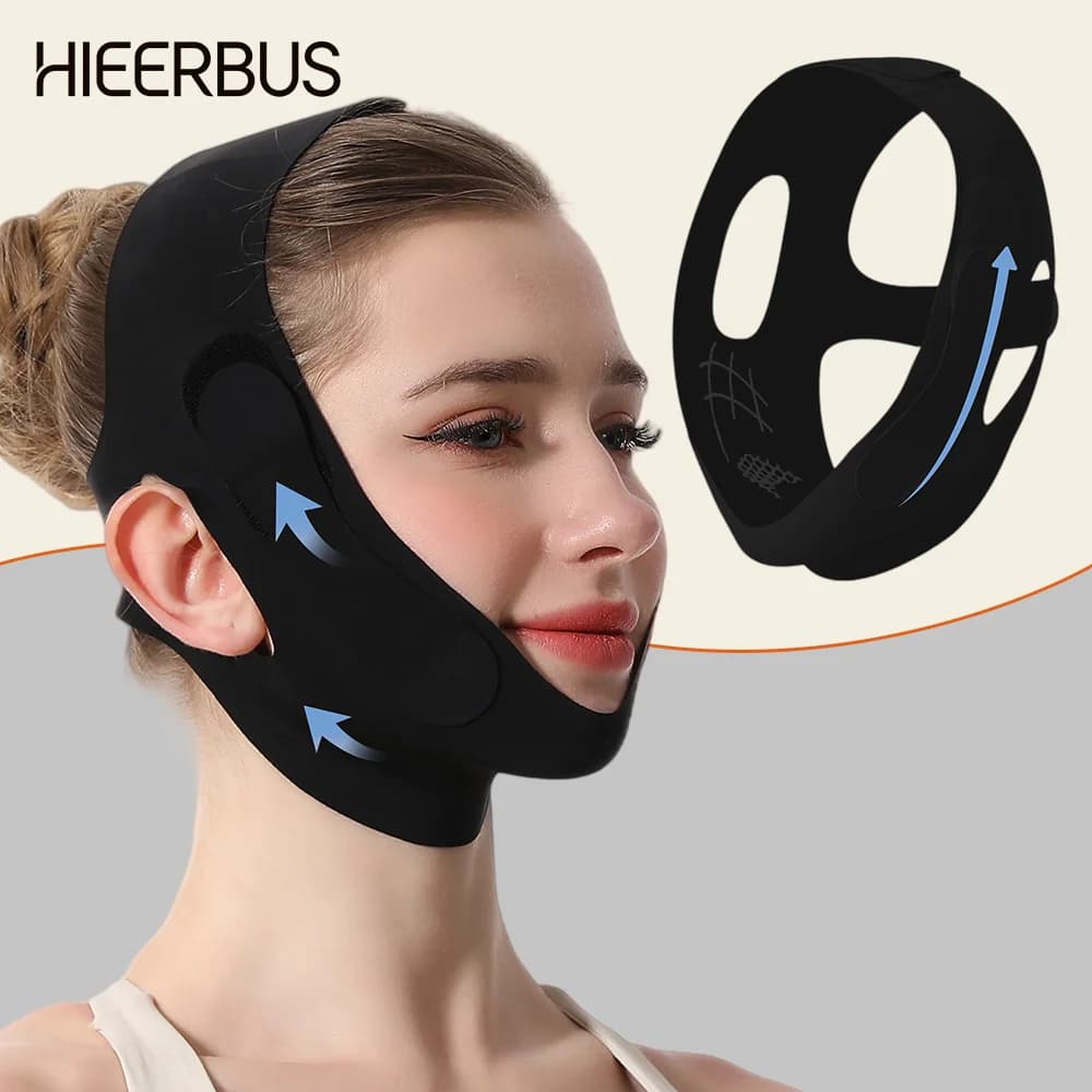 Fascia snellente per viso e mento con grafene, maschera lifting a V riutilizzabile e regolabile, cinturino lifting per il viso contro il russamento