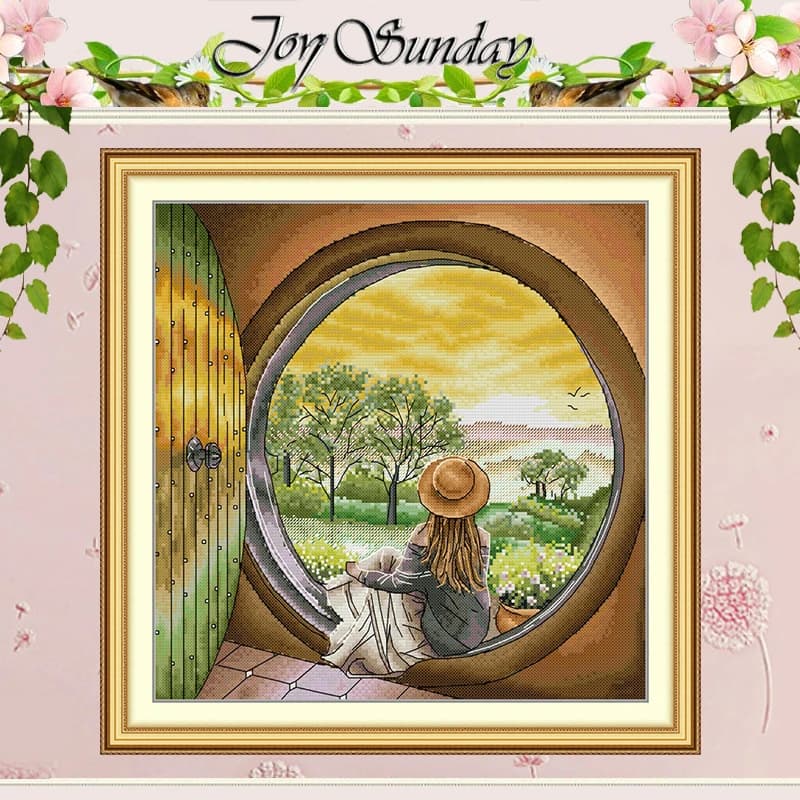 A Young Girl's Dream Patterns Counted Cross Stitch Set DIY 11CT 14CT 16CT HD Stamped DMC Cross-stitch Kit Embroidery Needlework