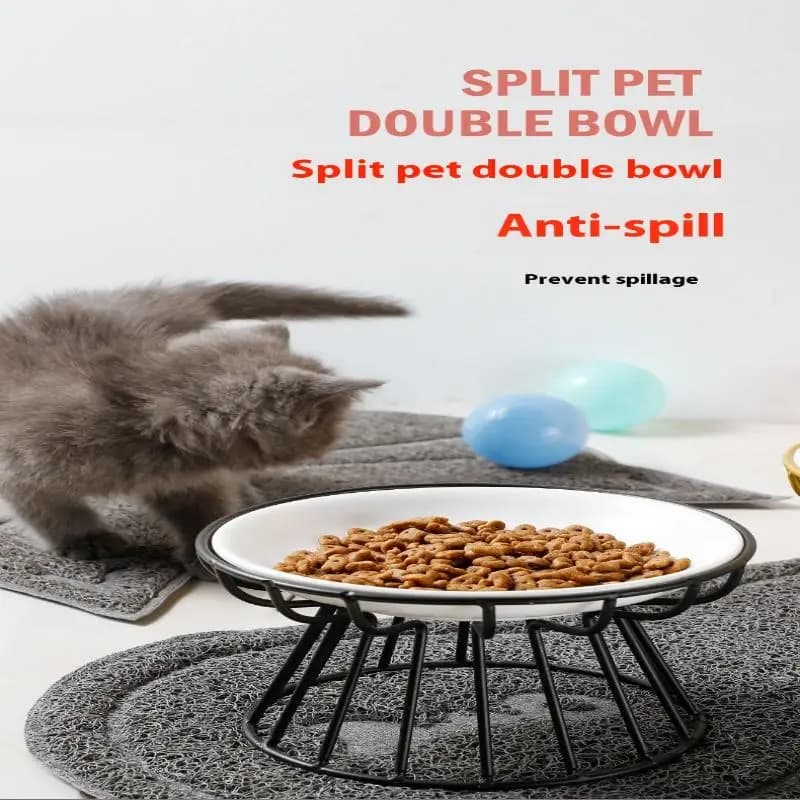 Ciotola rialzata in ceramica per cibo, acqua e snack per gatti e cani, supporto per ciotola, accessori per l'alimentazione e l'abbeveraggio all'aperto.