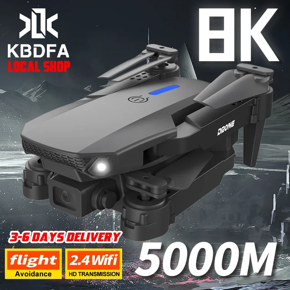 Drone professionale E88 8K grandangolare HD 1080P fotocamera WiFi FPV altezza tenere pieghevole RC Drone Quadrotor elicottero giocattoli per bambini