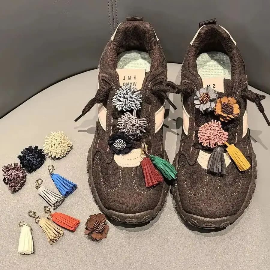 Autunno Inverno Nuove lacci per scarpe Ciondoli per scarpe da ginnastica Decorazioni Fai da te Nappa Fascino per scarpe Fiore Fibbia per scarpe Accessori per scarpe 1 pz