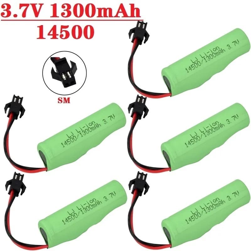 Batteria lipo aggiornata 3.7V 1300mAh per JJRC C2 D828 RC parti di automobili 14500 SM spina per RC Stunt Dump batteria per auto giocattoli accessori