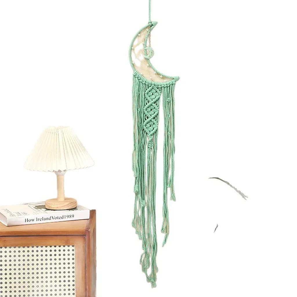 Wall Hanging Decoration Soft Texture Cotton Rope Dreamcatcher Boho Moon Dreamcatcher Long Tassel Macrame Wall Hanging
