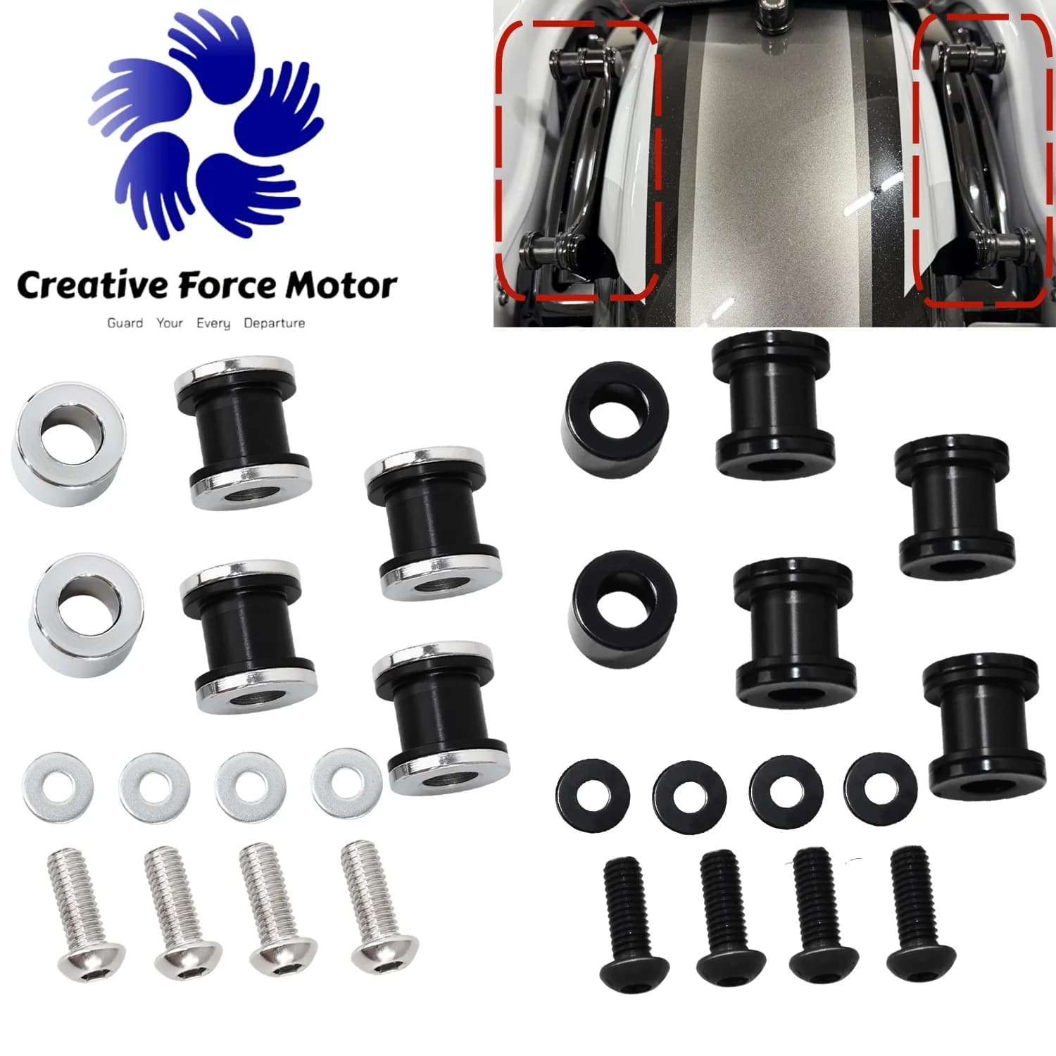 Motorcycle 4 Point Docking Hardware Kit Quick Release Sissy Bar Backrest Luggage Rack For Harley Touring Road King Street Glide