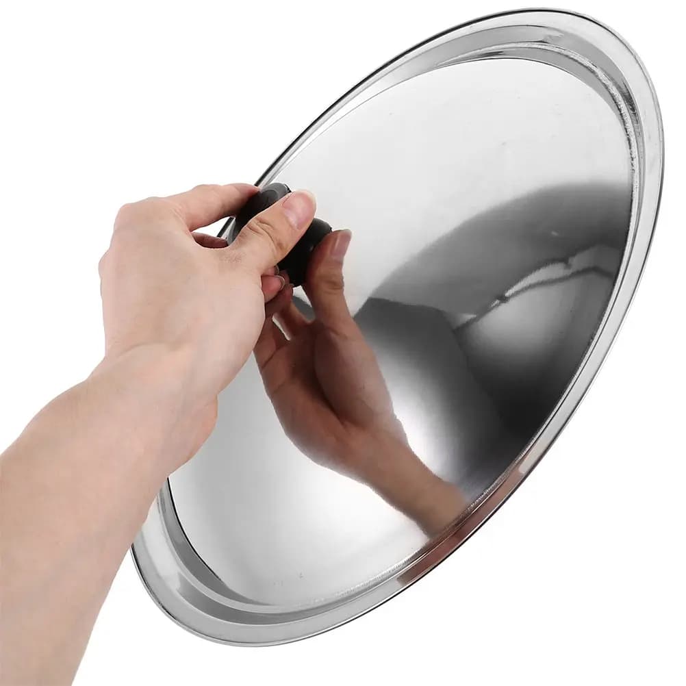 2Pcs Stainless Steel Universal Pot Lid Set 34Cm Multi-Functional Cookware Cover for Frying Pan Skillet Wok Cast Iron Pots Bowls