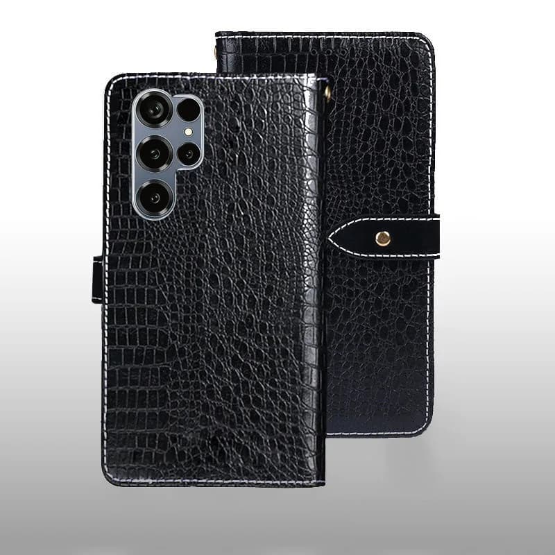 Custodia a libro per Oukitel C66, custodia in pelle con motivo coccodrillo, cover con slot per carte per Oukitel C66 Fundas