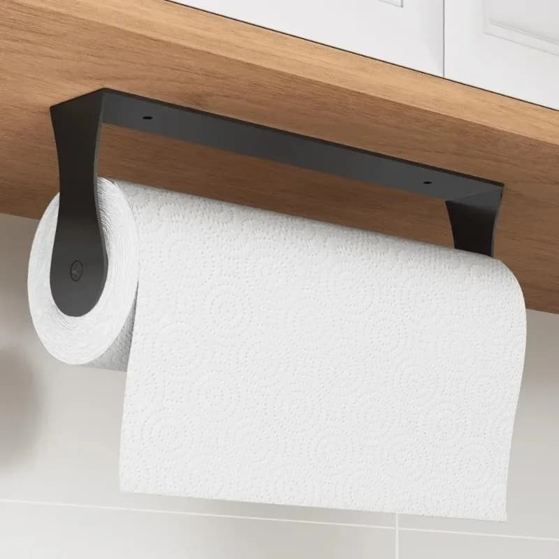 1PC Paper Towel Holder Wall Mount Self Adhesive Toilet Roll Holder Space-Saving Paper Towel Rack Multi-purpose Household