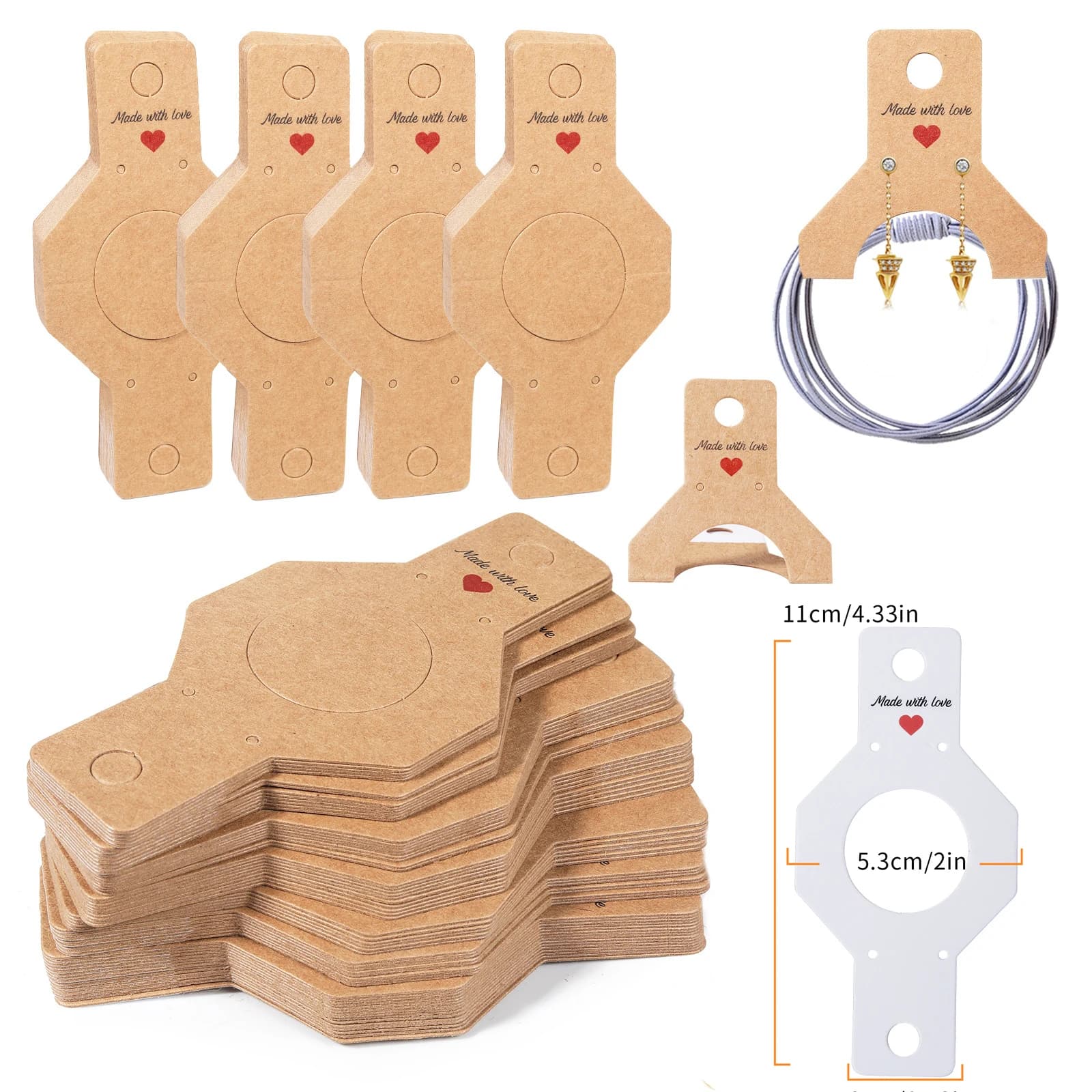 50pcs/lot Self Adhesive Bracelets Display Necklace Holders Cards Earring Cardboard Organizers For Diy Jewelry Packagings Making