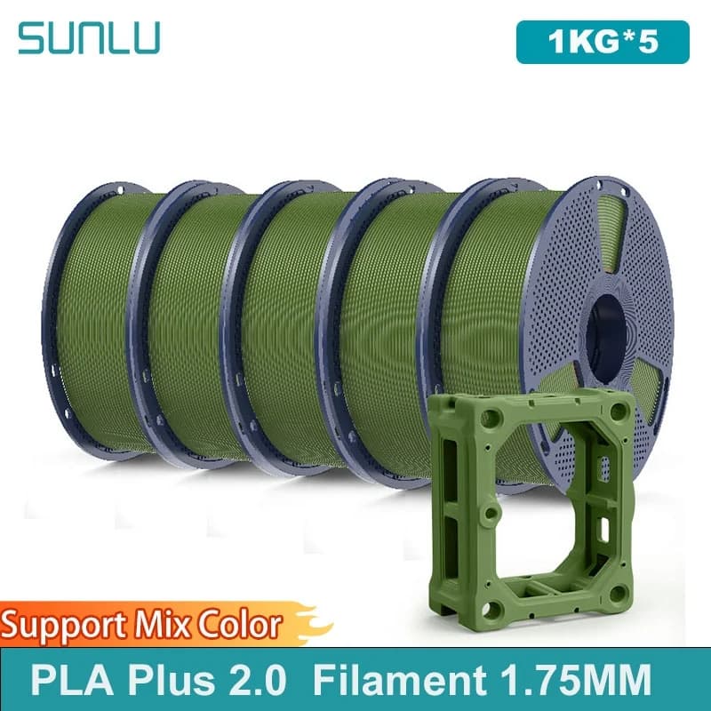 SUNLU 5KG PLA+2.0 3D Printer Filament Tougher and Stronger PLA Plus Filament 1000G/Roll 1.75mm 3D Filament Fits for FDM 3D Print