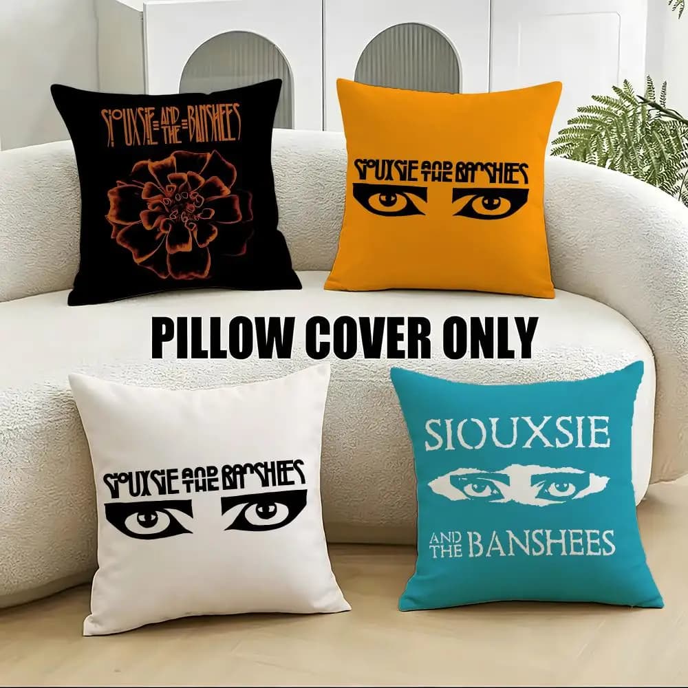 Fodere per cuscini Dark S-Siouxsie and the Banshees, set da 4 pezzi, morbide in peluche, 40x40 45x45, per divano e camera da letto