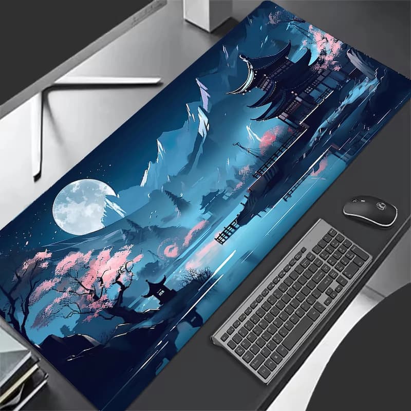 Sakura Moon Mouse Mat New desktop mats for large computer office games HD mouse mats for rubber anti slip keyboard XXL long desk mats