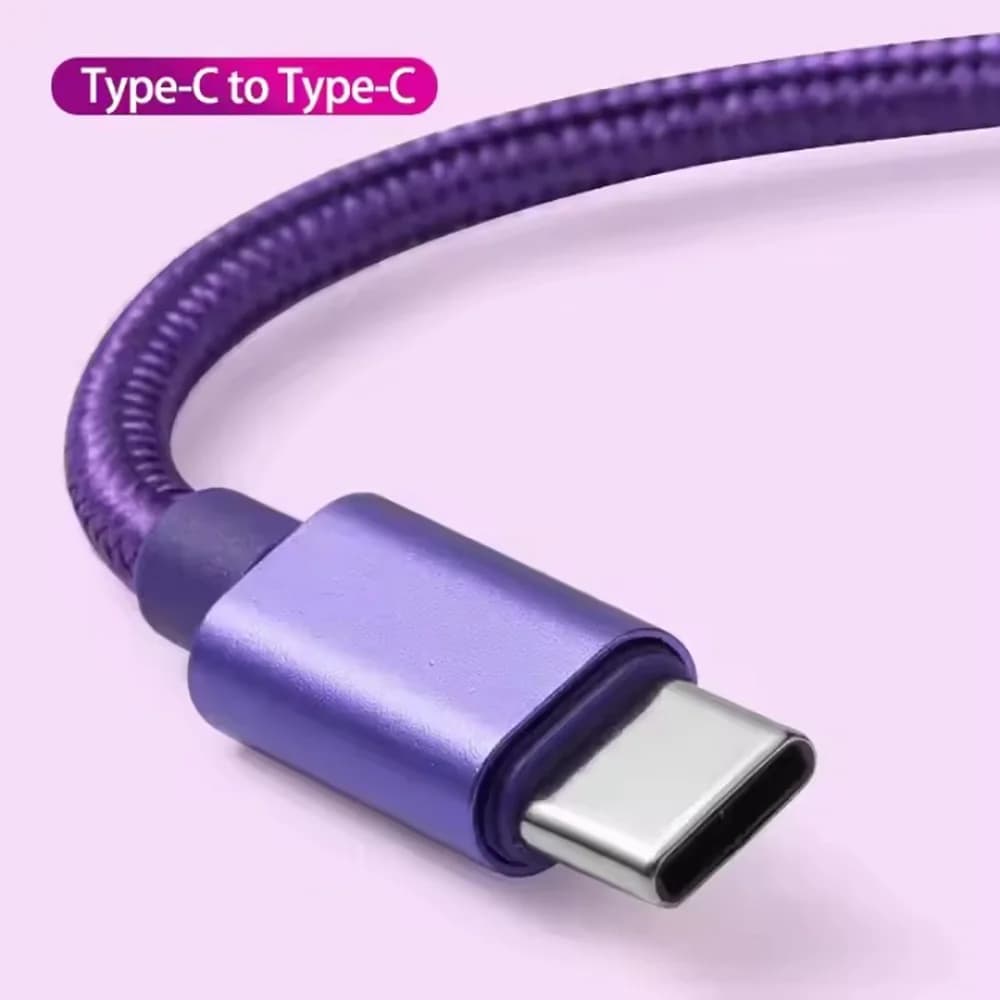 Cavo di ricarica rapido da USB C a tipo C in nylon da 66 W 5 A 1 m 2 m 3 m per cavi USB C adattatore di alimentazione per caricabatterie USB universale