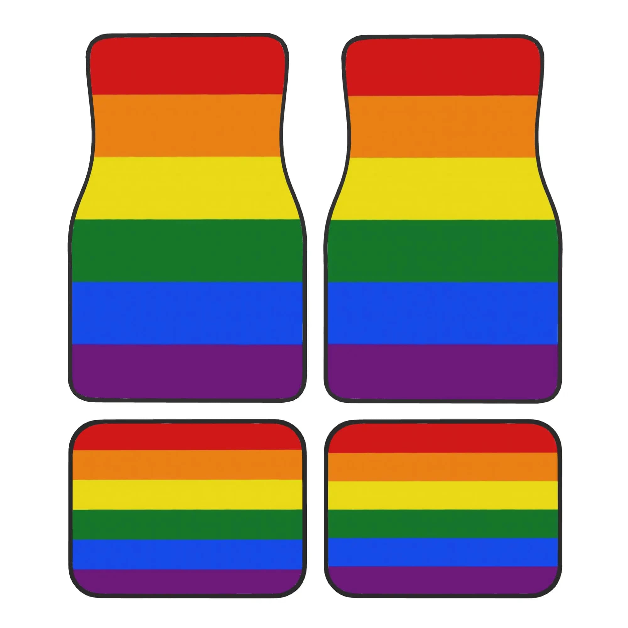 Tappetini per Auto con Bandiera Gay Pride, Set da 4 Pezzi in Velluto Cristallo Antiscivolo, Tappeti Universali per Auto, Anteriori e Posteriori