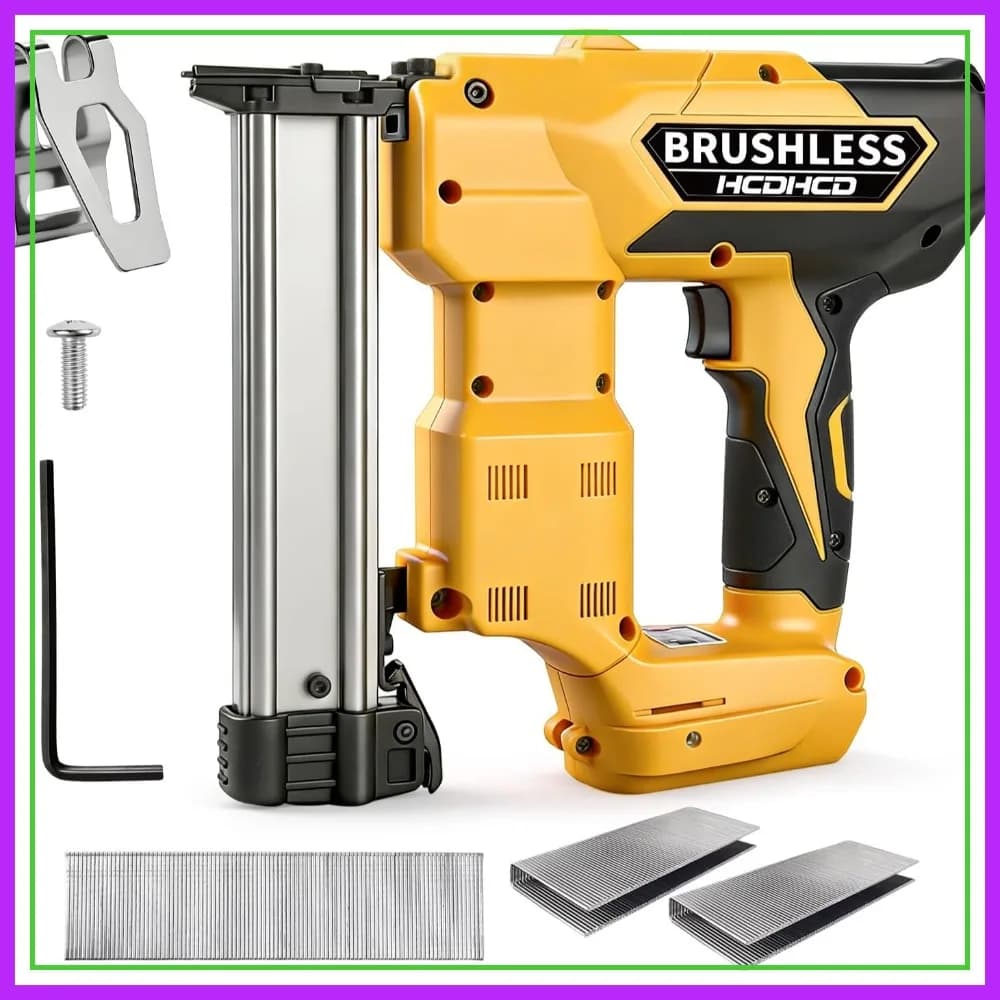 Chiodatrice e Graffatrice 2-in-1 Senza Fili per Batteria DeWalt 20V, Pistola Elettrica 18GA con 1000 Chiodi/Graffette