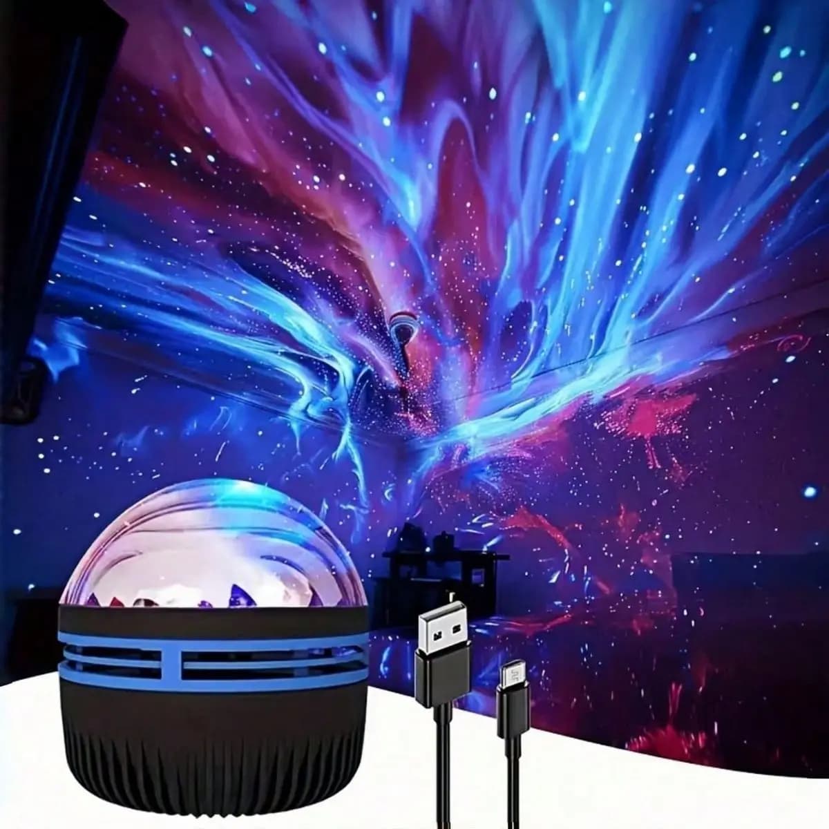 Proiettore di Luce Aurora - Mini Proiettore Notturno con Telecomando, Luce d'Atmosfera, Adatto per Camera da Letto/Soffitto/Feste