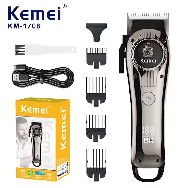 Kemei KM-1708 Professional Electric Hair Cutting Machine Rechargeable, Wireless Barbary Shaver, Men's Hair Cutting Machine