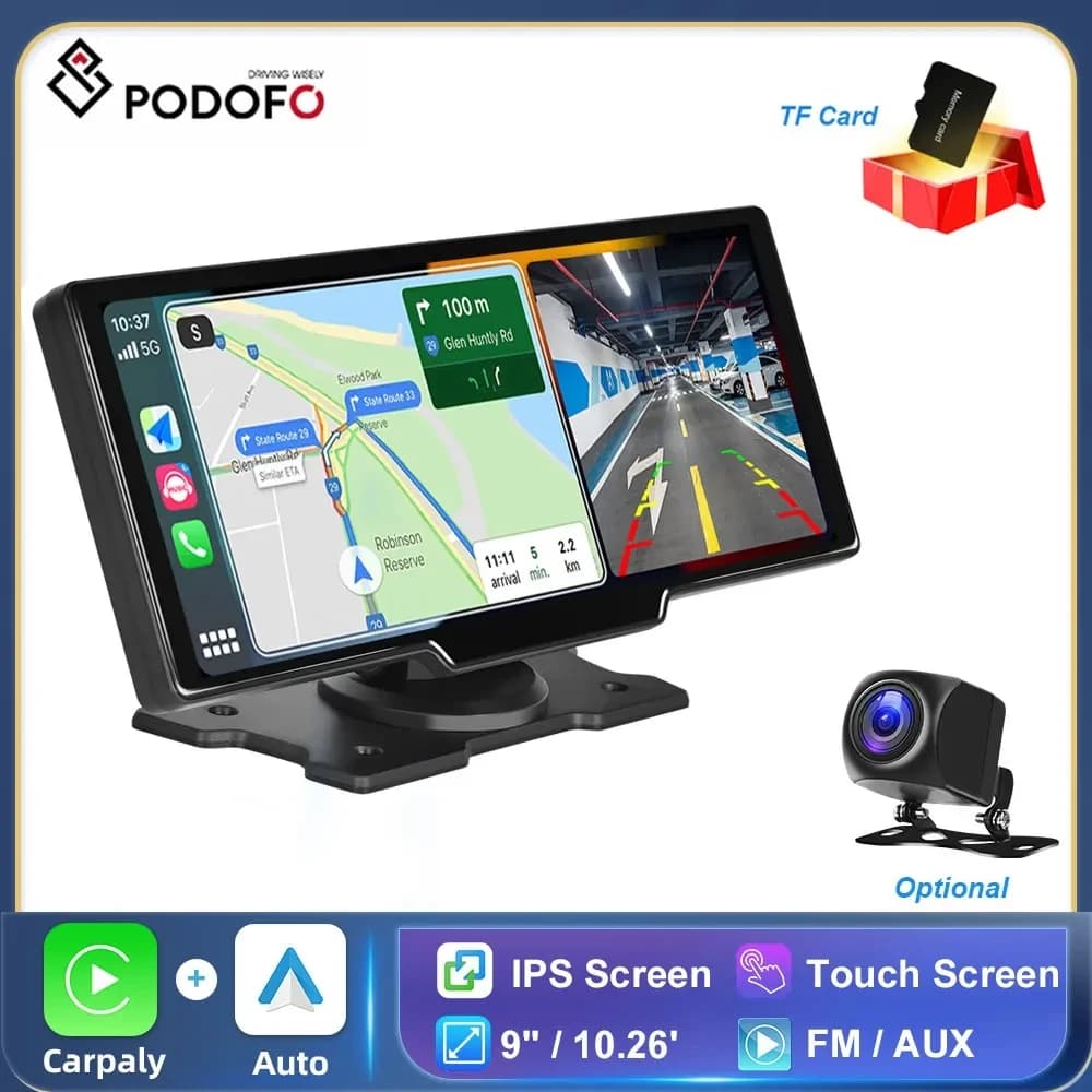 9.3 inch Car DVR Smart Player Wireless Carplay and Android Auto with voice control support rear camera BT FM Dash Cam