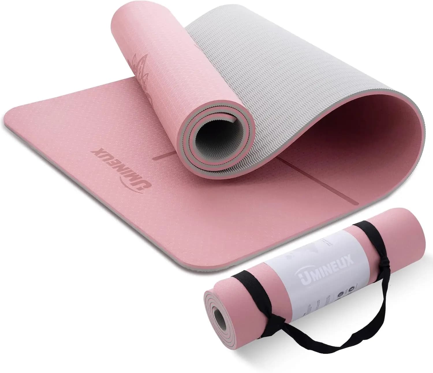 Tappetino Yoga Extra Spesso 10mm Antiscivolo in TPE per Donne con Cinghia di Trasporto e Borsa Portaoggetti
