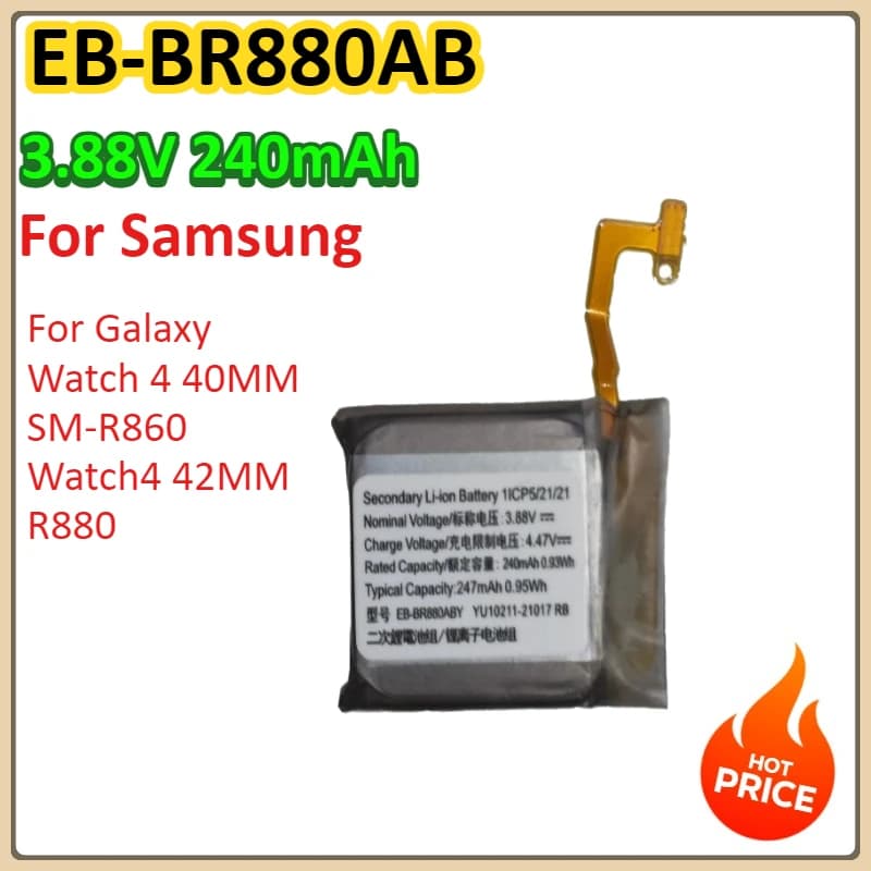 EB-BR880ABY 240mAh per Samsung Galaxy Watch 4 40MM SM-R860 Watch4 42MM R880 Smart Watch Batteria