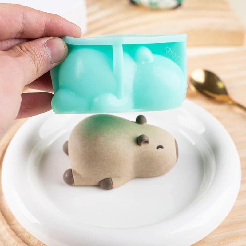 Stampo capibara 3D Capibara 3D Mousse Torta Stampo in silicone Stampo capibara Stampo animale Stampo per candele per torta mousse Cioccolato Cubetti di ghiaccio