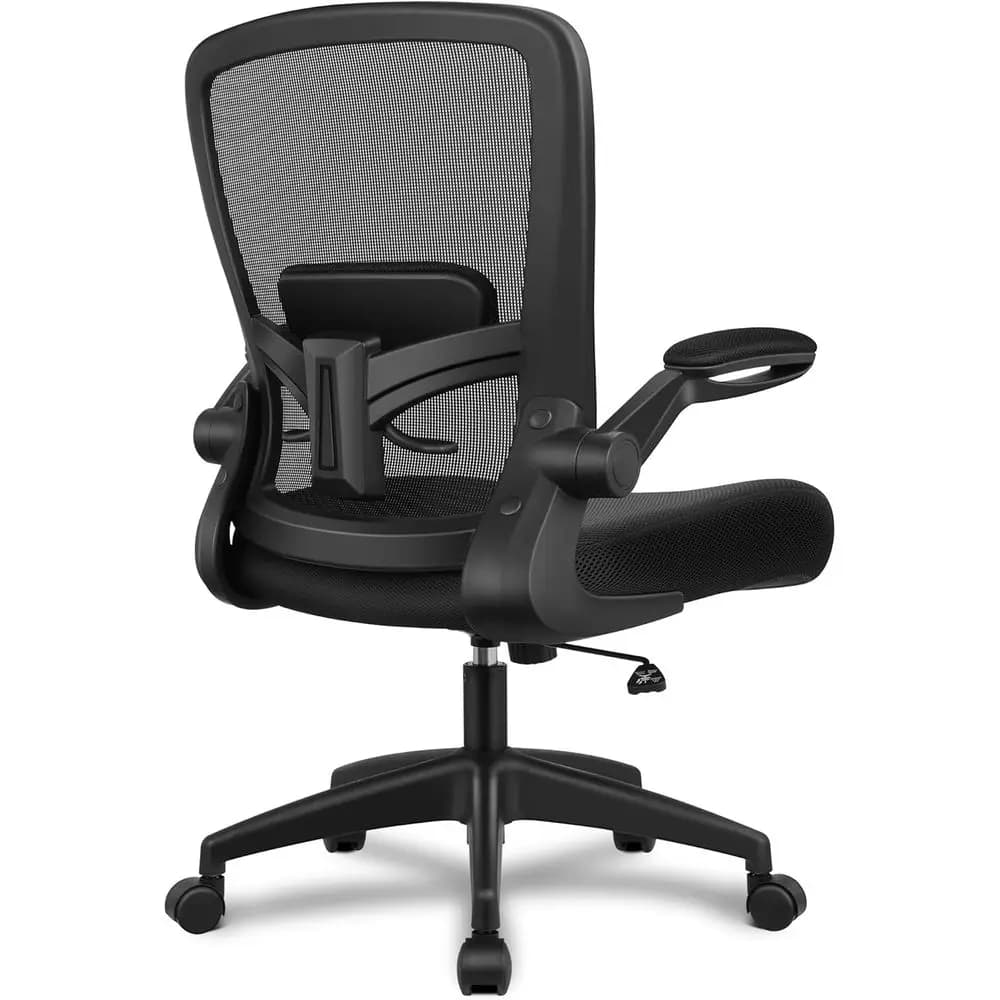 Sedia da Ufficio Ergonomica, Sedia da Scrivania con Rete Traspirante, Schienale Alto Regolabile, Supporto Lombare, Braccioli Ribaltabili, Sedia Direzionale con Rotelle