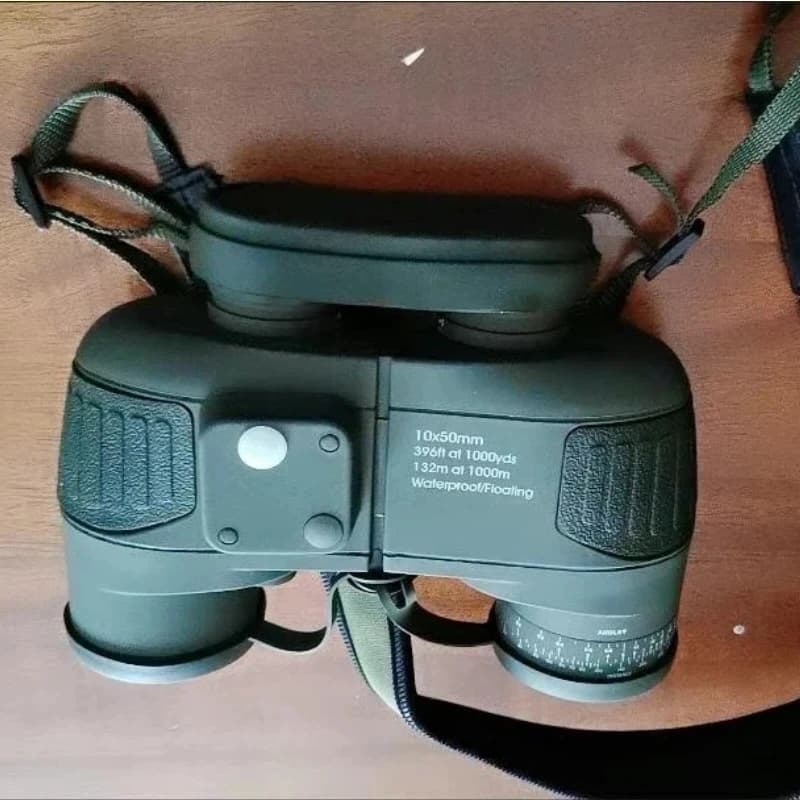 Binocolo 10x50 con Bussola di Navigazione, Impermeabile e Antiappannamento, ED ad Alta Definizione, Alta Magnificazione, Misurazione della Distanza