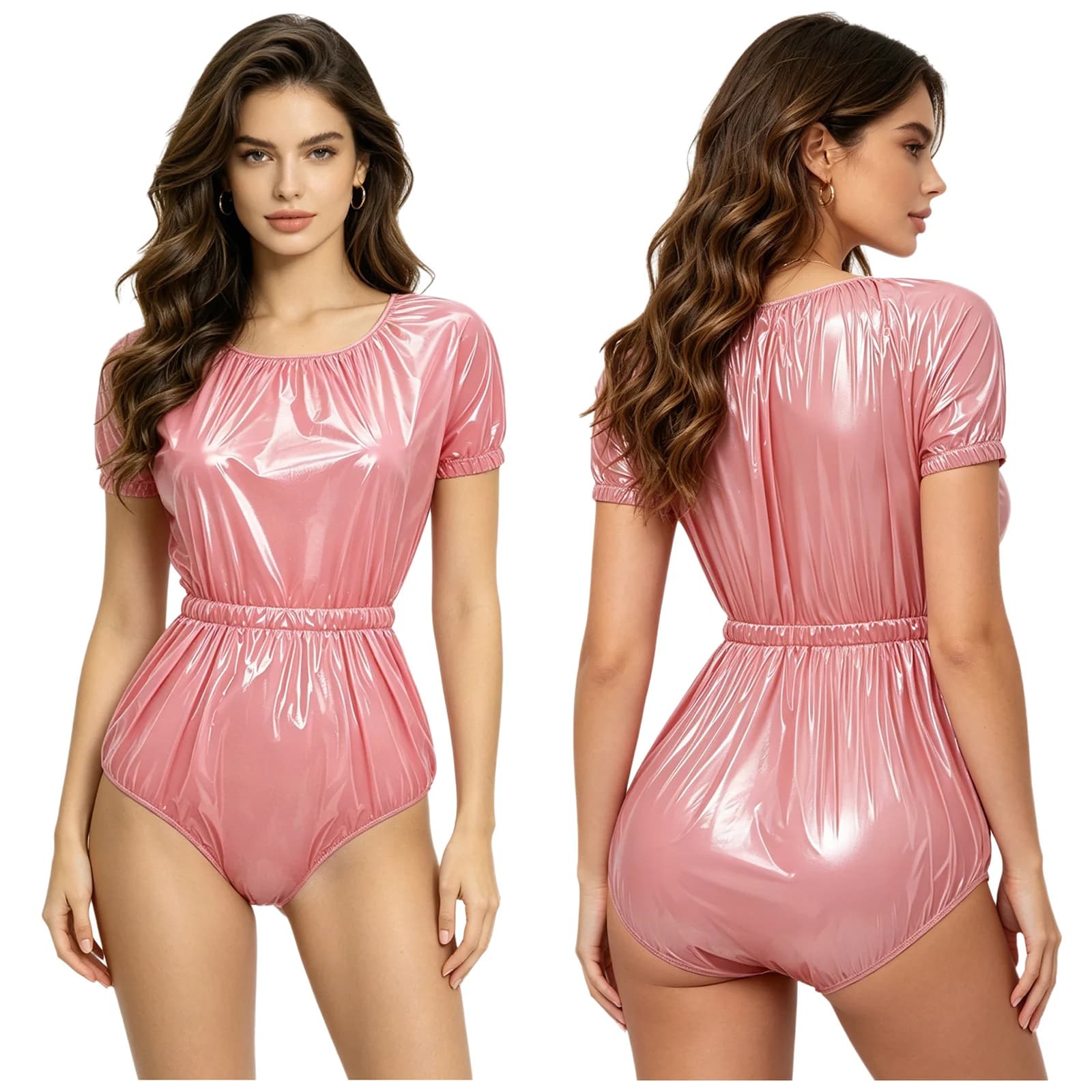 Womens Mens Leak-proof Diaper Cover Jumpsuit Elastic Waist Tear-away Bodysuit Waterproof Nursing Special Needs Reusable Diaper