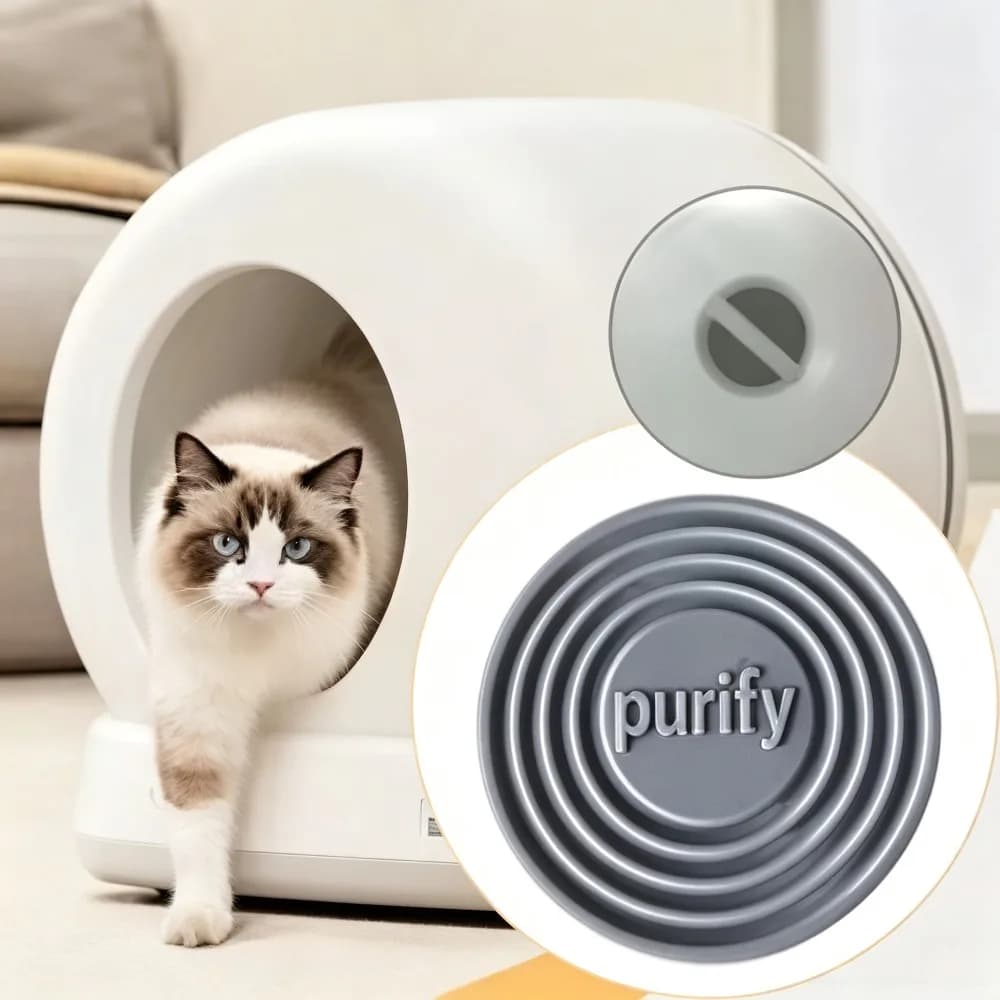 PJ039 Replacement Silicone Purify Base for Tonpie Tipro X30 Smart Cat Litter Box Wear‑Resistant Rubber Odor Box Holder
