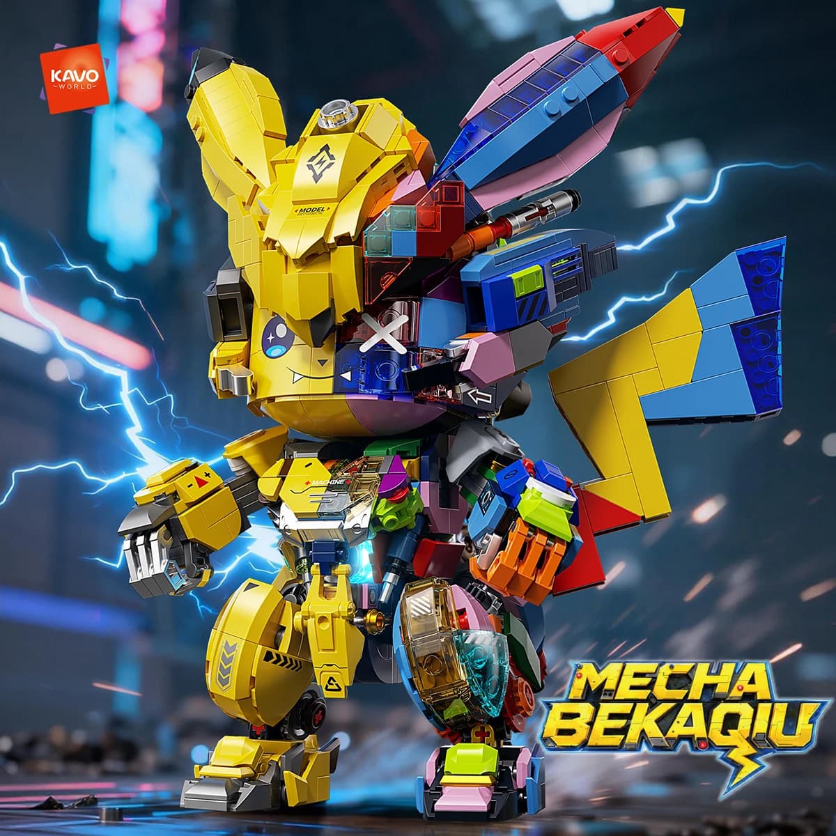 KAVOWORLD Set di Blocchi da Costruzione Anime Mecha 1505 Pezzi, Figura d'Azione Luminosa, Ornamento da Scrivania, Regalo per Ragazzi, Giocattoli da Assemblare