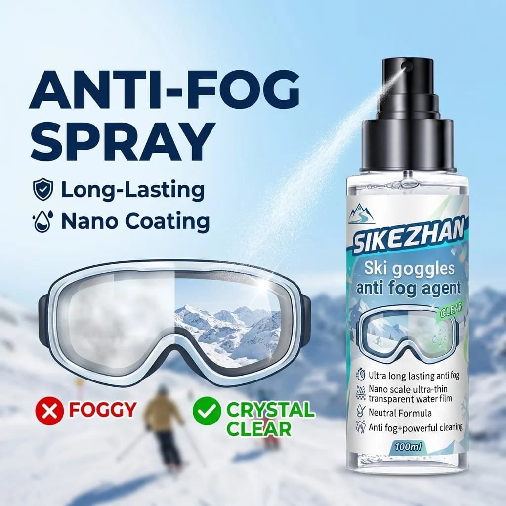 Anti Fog Spray for Ski Goggles Long Lasting Defogger Cleaner for Snowboard Glasses Motorcycle Helmet Eyeglasses Lens Cleaner