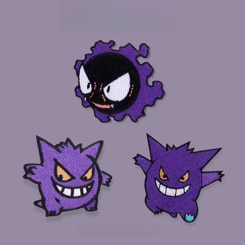 Pokemon Gastly Haunter Gengar Embroidery Patch Ghost Pocket Monster Patches DIY Decor Sticker for Backpack Jeans Hole Repair