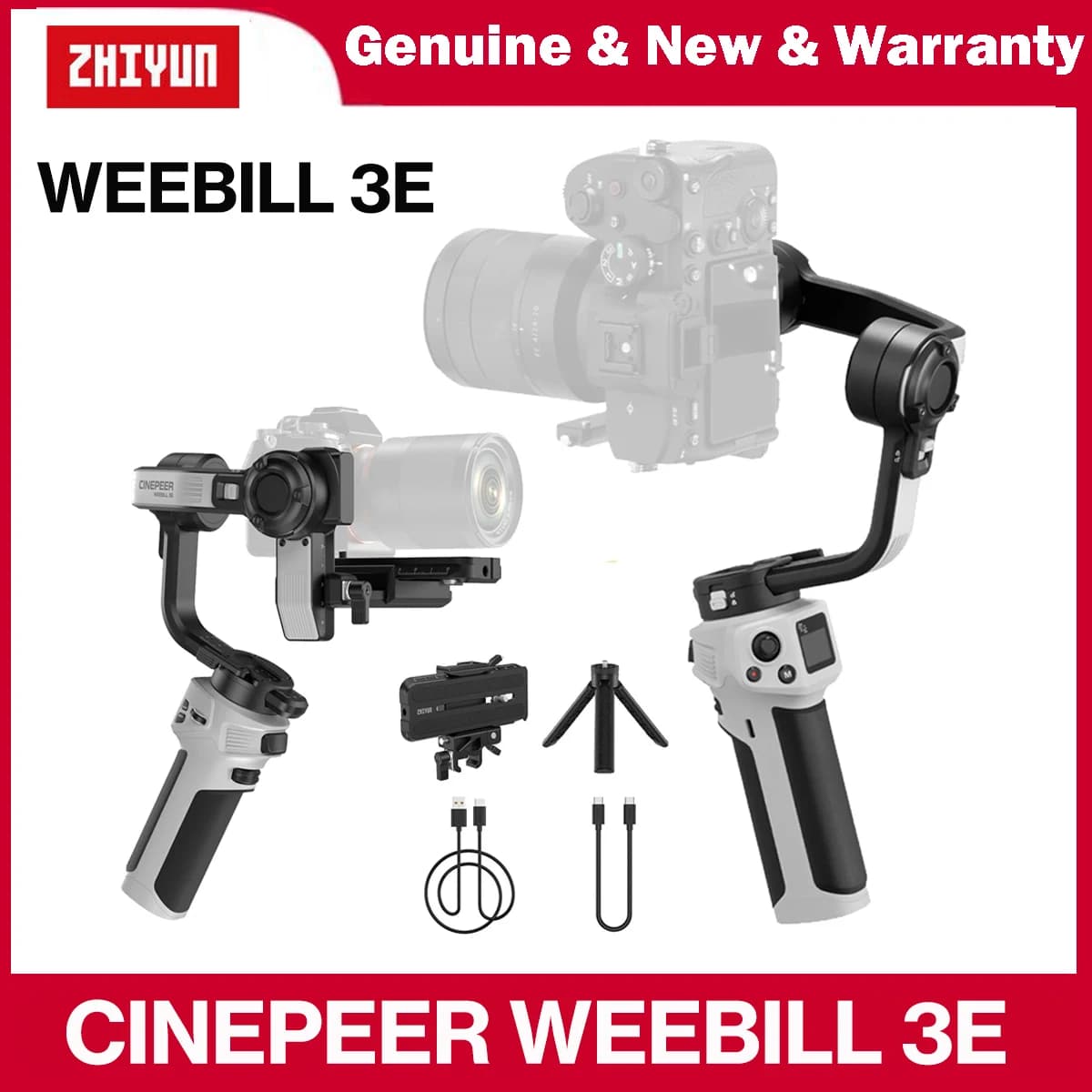 ZHIYUN cinepari WEEBILL 3E cardanic stabilizer for 3 axis portable camera for mirrorless DSLR cameras for Canon/Nikon/Sony/Lumix
