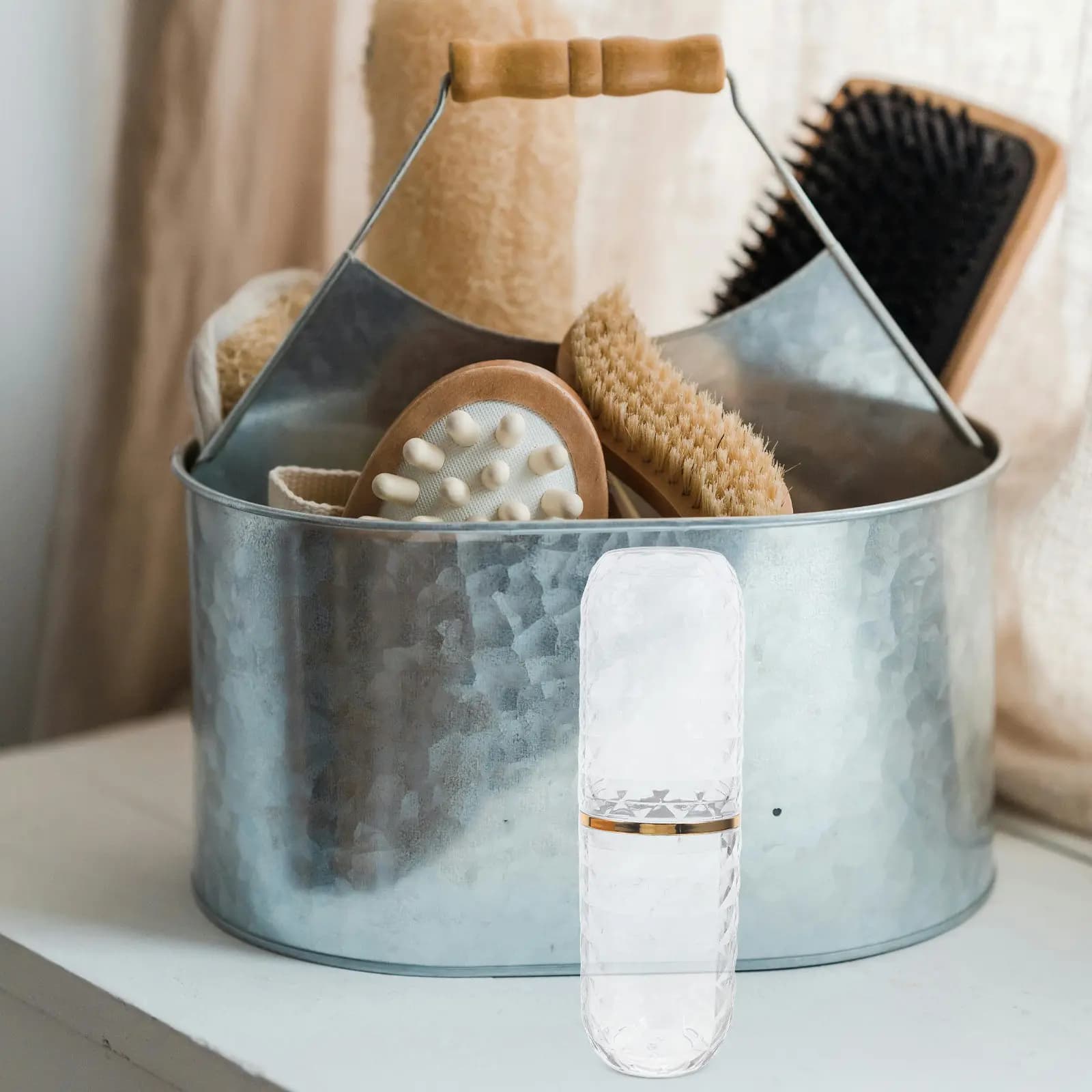 Elegante Porta Spazzolino Trasparente con Doppio Scomparto, Tazza da Viaggio Portatile, Mini Organizer per Articoli da Toeletta per la Scuola