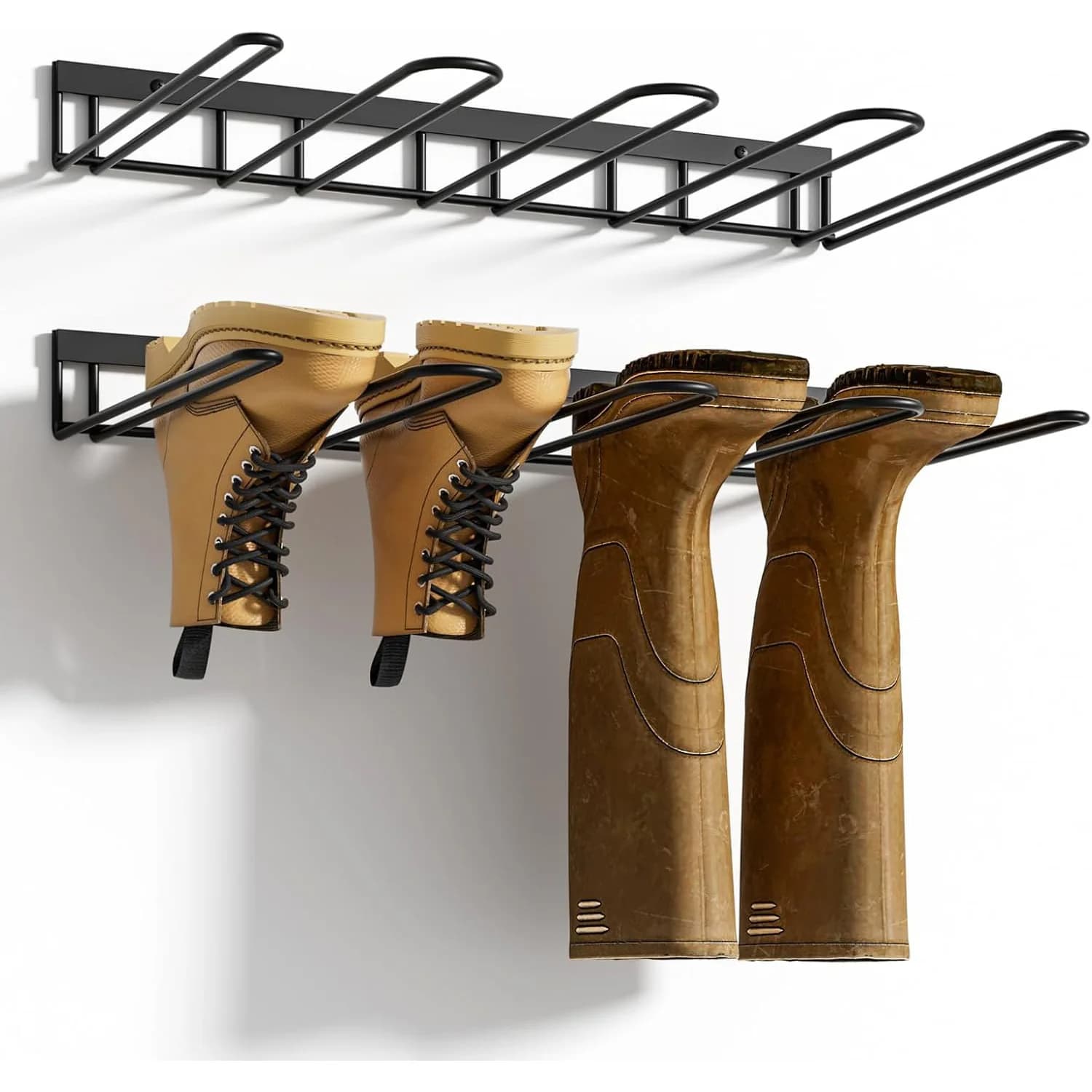 Wall Boot Organizer: Heavy duty metal rack for cowboy and high boots, perfect for storing the entrance, wardrobe and garage