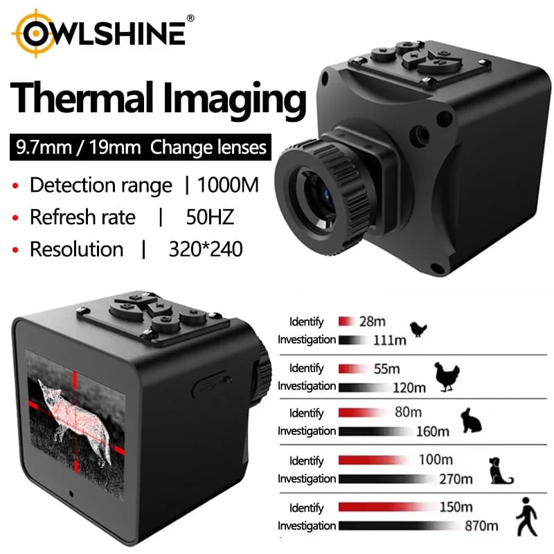 Termocamera JS Nighthawk X2 9.7mm 19mm in Lega di Alluminio 320x240 ad Alta Risoluzione con Visione Notturna e Ricarica Type-C