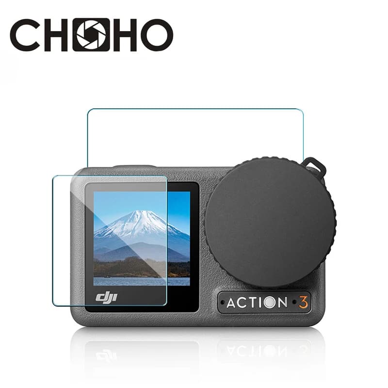Per DJI Osmo Action 3 4 5 Pro Accessori per fotocamera Protezione per schermo Copriobiettivo in gomma Proteggi 3 pezzi Un set Kit per fotocamera Dji Action3