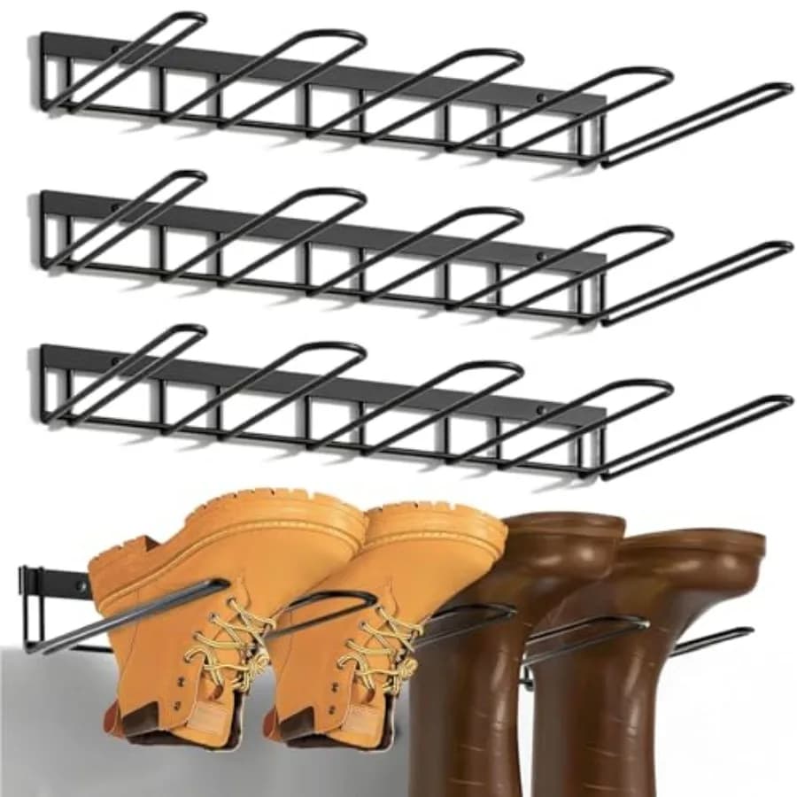 Porta Stivali - Supporto da Parete per 8 Paia di Stivali da Cowboy - Organizzatore per Stivali da Muro per Armadio, Ingresso, Interni