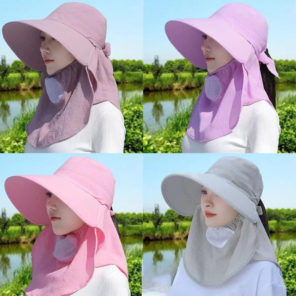 Cappello da Pescatore Estivo ad Asciugatura Rapida con Protezione UV, Copertura per Viso e Collo, Regolabile per Pesca e Ciclismo, Visiera per Uomo e Cappello a Secchiello per Donna