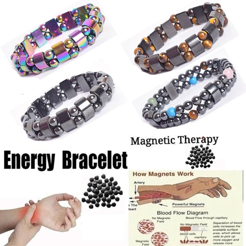 Braccialetto magnetico terapeutico a due piani per uomo donna magneti energetici per la perdita di peso gioielli per alleviare il dolore al polso braccialetto sanitario