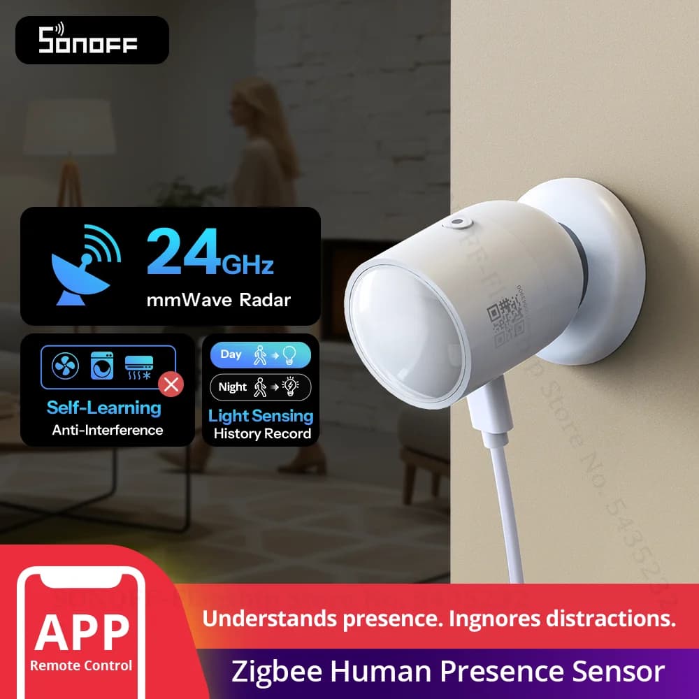 SONOFF SNZB-06P24 Sense Guard Presence Core 24G Zigbee Human Presence Sensor 24GHz MMWave Radar Via Matter Works With Apple Home