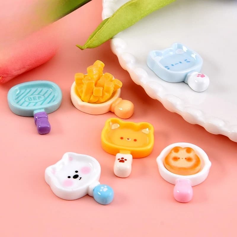 7 Stili di Ciondoli in Resina a Forma di Padella, Westie, Formaggio, Fiore, Orso, Gatto, Westie Rosa, Decorazioni per Casa delle Bambole, Artigianato Fai da Te