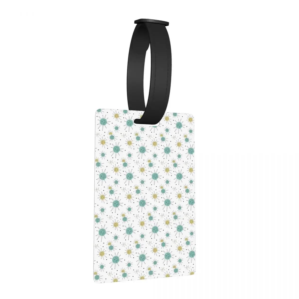 Franciscan Starburst Mid Century Atomic Age Etichette per bagagli Valigia Moda Bagagli Etichetta d'imbarco Porta etichette ID Nome Indirizzo