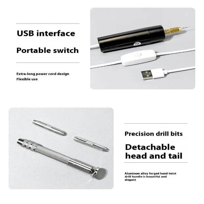 Handheld Mini Electric Drill DIY Electric USB Electric Drill Tools For Epoxy Resin Jewelry Making Wood Craft Engraving Pen Tool