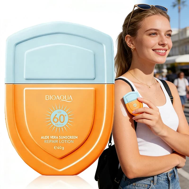 BIOAQUA SPF60 PA+++ Sunscreen Repair Lotion Transparent Gloss UV Resistance Portable Travel Sun Care Facial Sunscreen